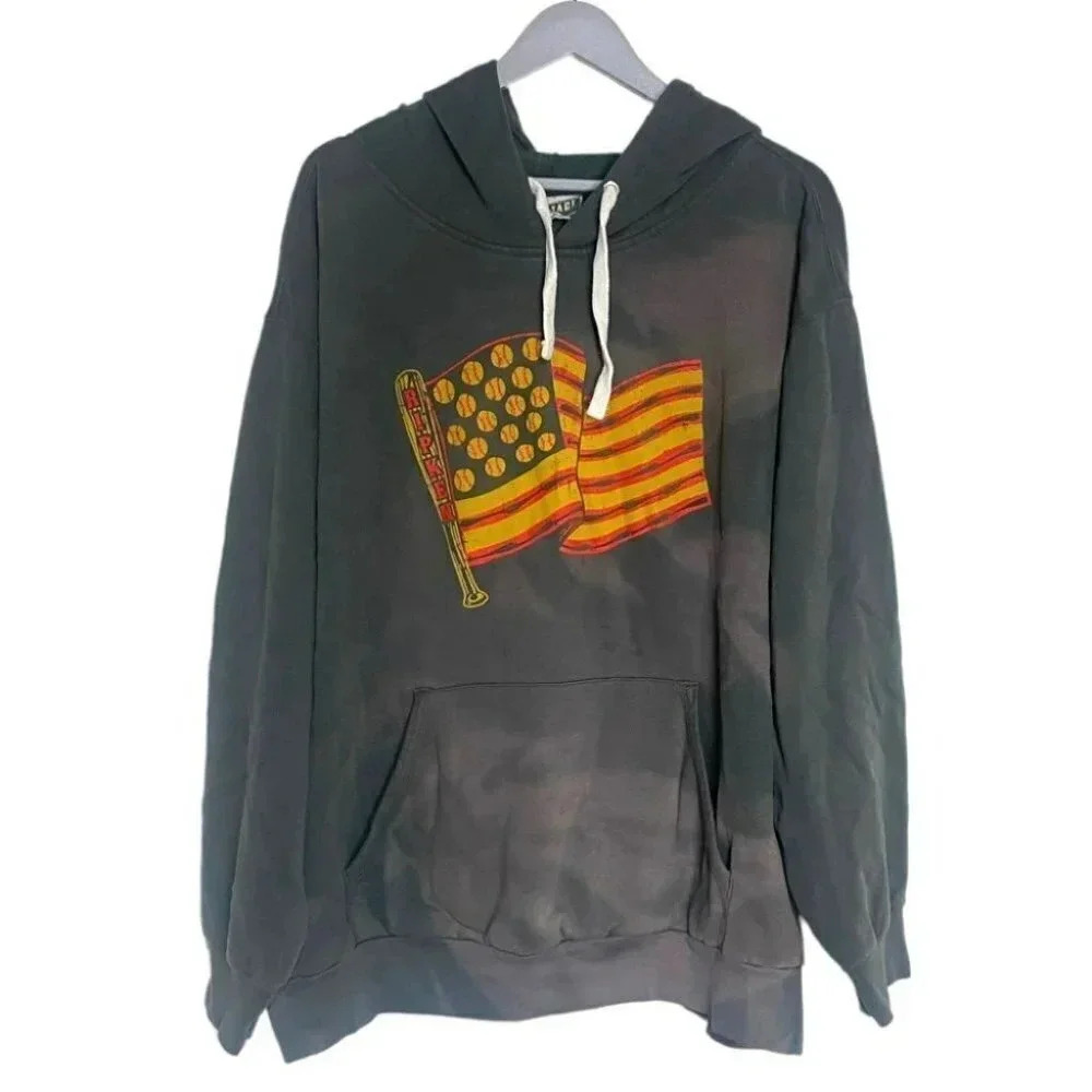 MV Sport XL Vintage Fleece‎ Ripken baseball gray tie dyed hoodie
